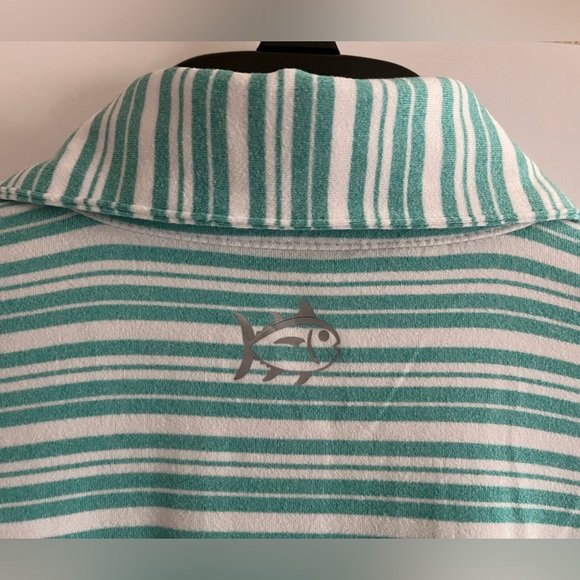 Southern Tide Short Sleeve Soft Knitted Horizontal Stripe Polo Top - Picture 11 of 16